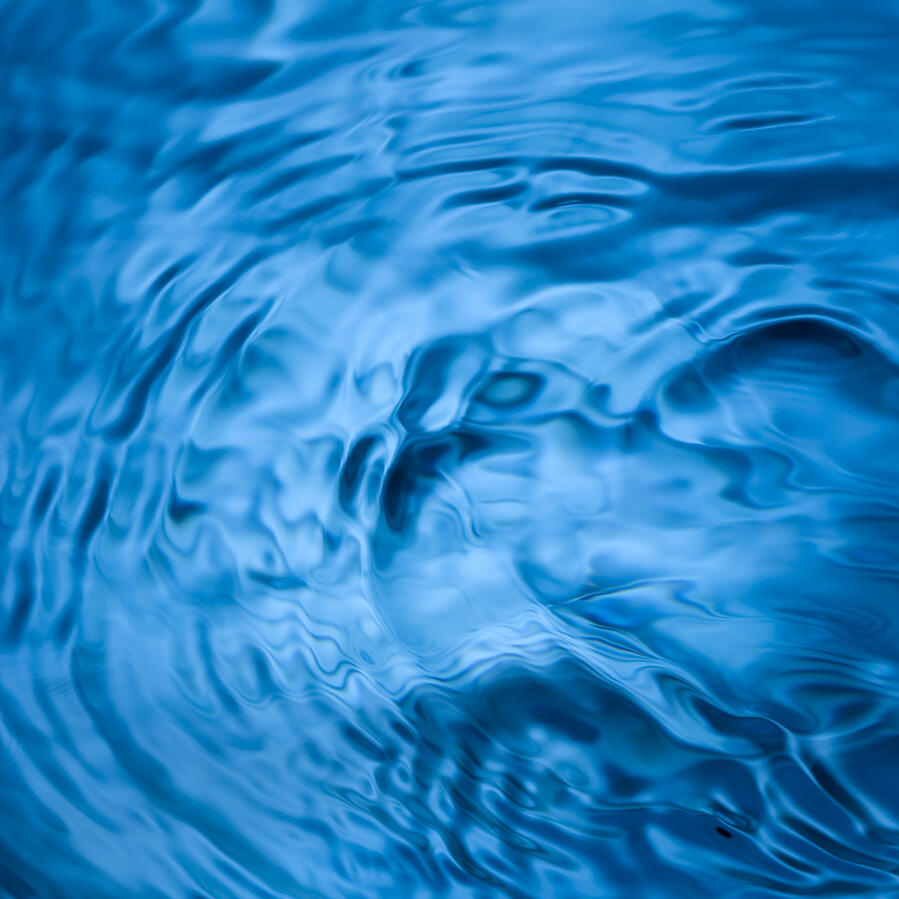 Beautiful blue rippled water